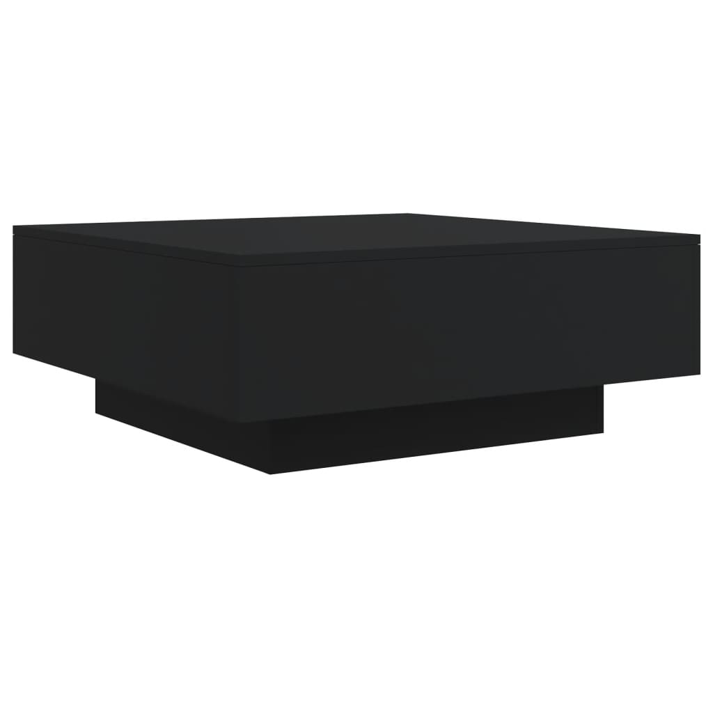 Table basse avec lumières LED noir 80x80x31 cm - XIOS