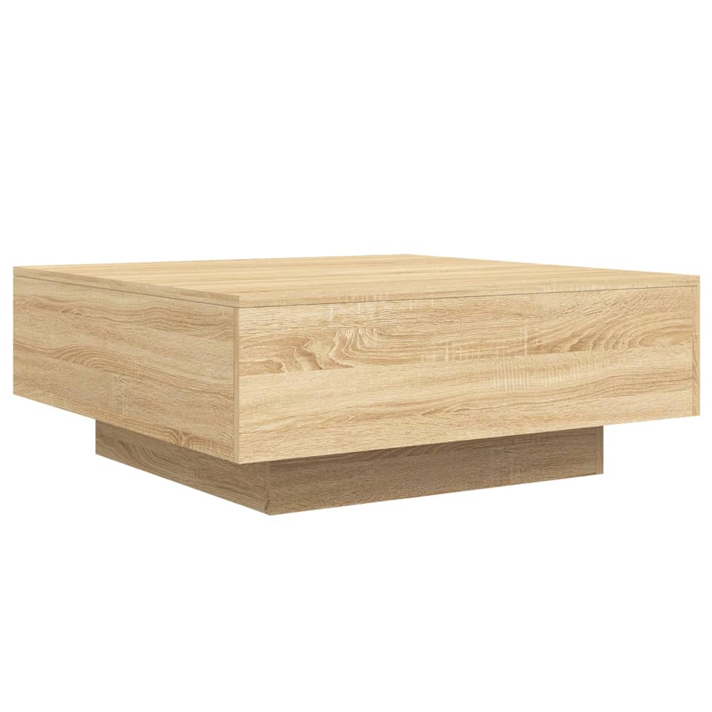 Table basse avec lumières LED chêne sonoma 80x80x31 cm - XIOS