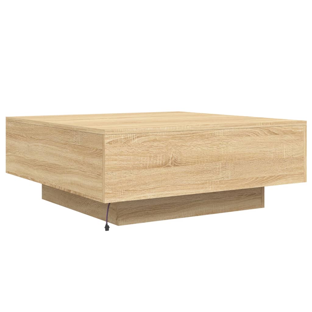 Table basse avec lumières LED chêne sonoma 80x80x31 cm - XIOS