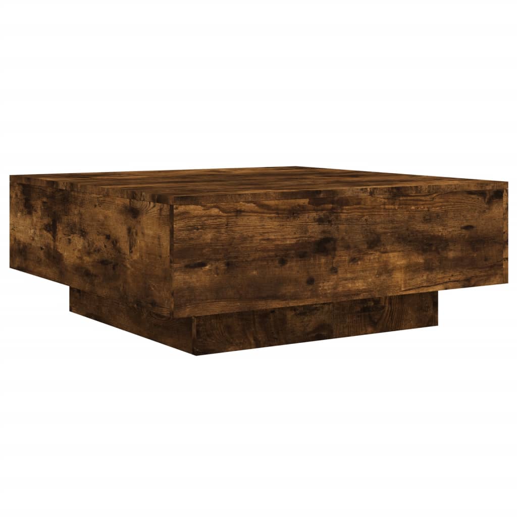 Table basse avec lumières LED chêne fumé 80x80x31 cm - XIOS