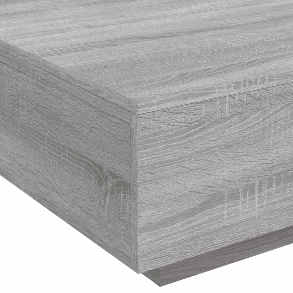 Table basse avec lumières LED sonoma gris 80x80x31 cm - XIOS