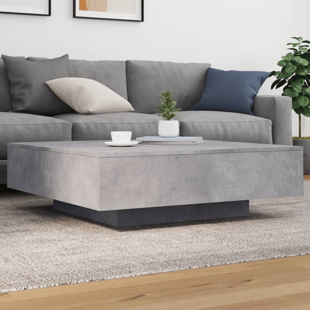 Table basse gris béton 100x100x31 cm bois d'ingénierie - XIOS