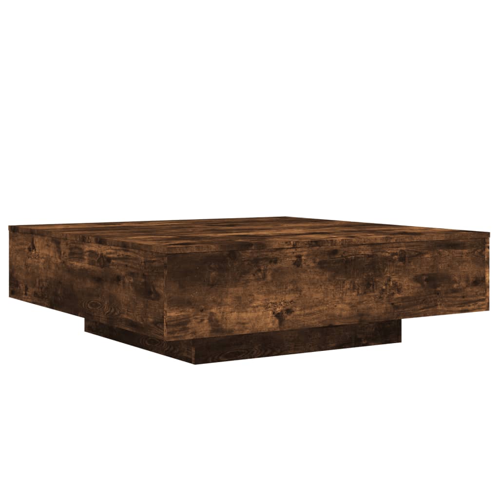 Table basse chêne fumé 100x100x31 cm bois d'ingénierie - XIOS