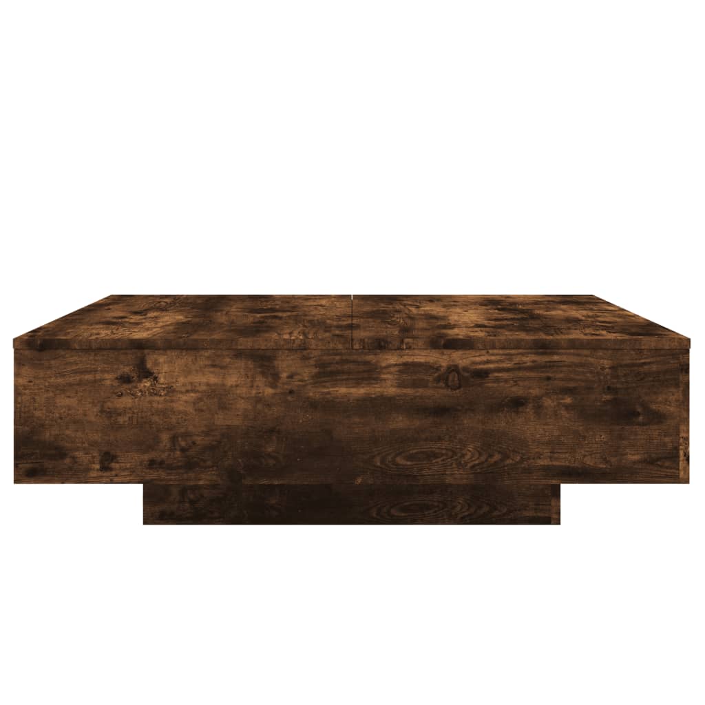 Table basse chêne fumé 100x100x31 cm bois d'ingénierie - XIOS