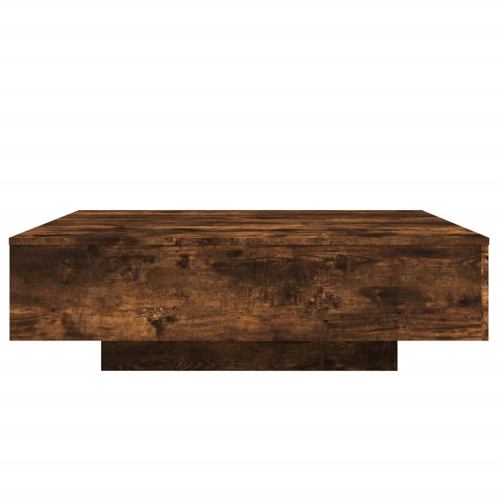 Table basse chêne fumé 100x100x31 cm bois d'ingénierie - XIOS