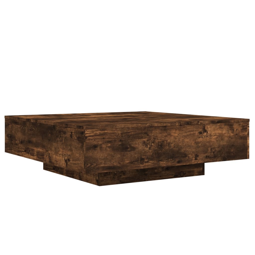 Table basse chêne fumé 100x100x31 cm bois d'ingénierie - XIOS