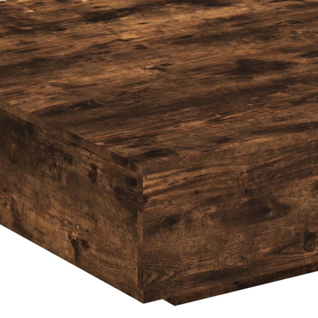 Table basse chêne fumé 100x100x31 cm bois d'ingénierie - XIOS
