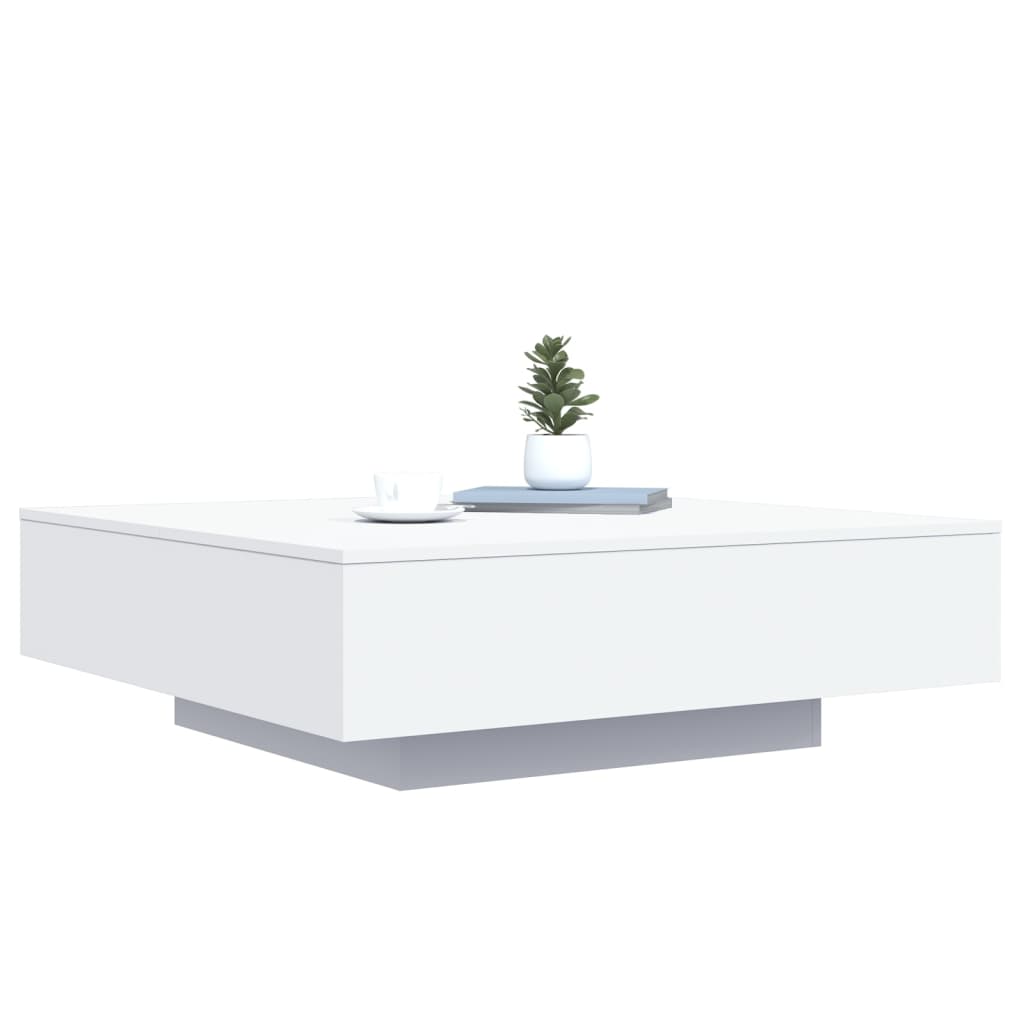 Table basse avec lumières LED blanc 100x100x31 cm - XIOS