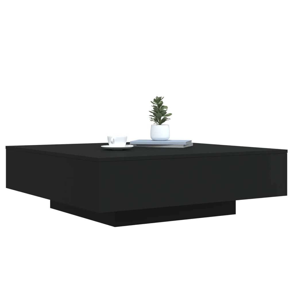 Table basse avec lumières LED noir 100x100x31 cm - XIOS