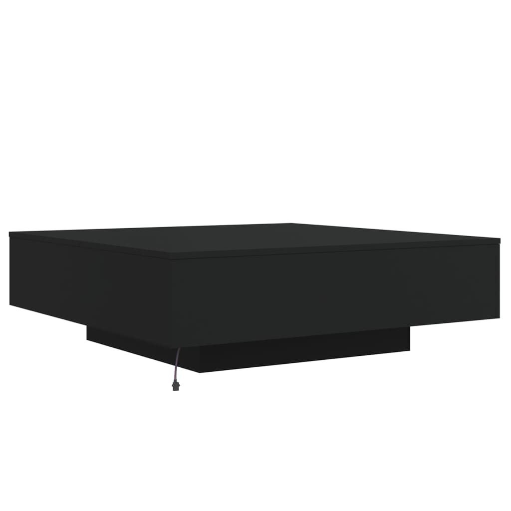 Table basse avec lumières LED noir 100x100x31 cm - XIOS