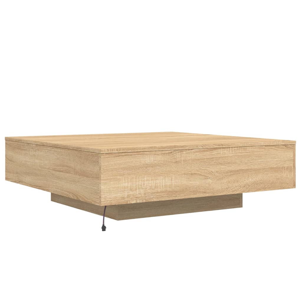 Table basse avec lumières LED chêne sonoma 100x100x31 cm - XIOS