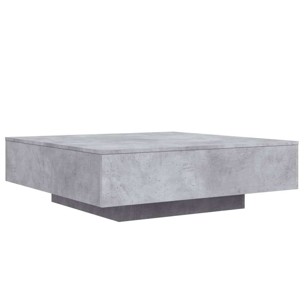 Table basse avec lumières LED gris béton 100x100x31 cm - XIOS