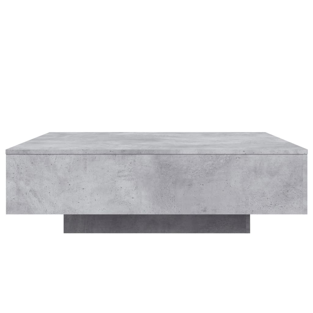 Table basse avec lumières LED gris béton 100x100x31 cm - XIOS