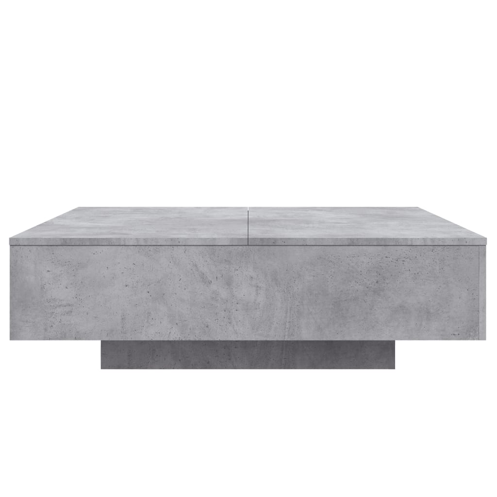 Table basse avec lumières LED gris béton 100x100x31 cm - XIOS