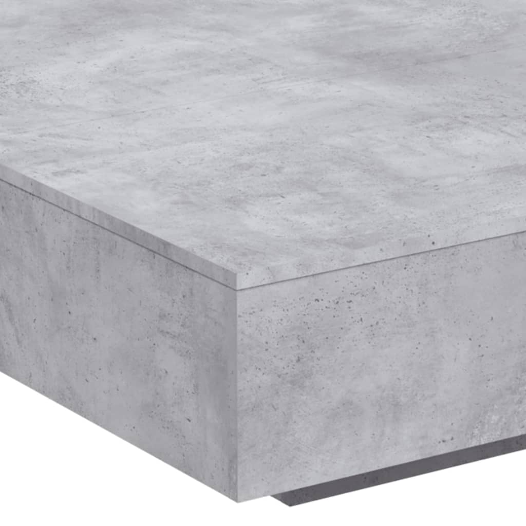 Table basse avec lumières LED gris béton 100x100x31 cm - XIOS