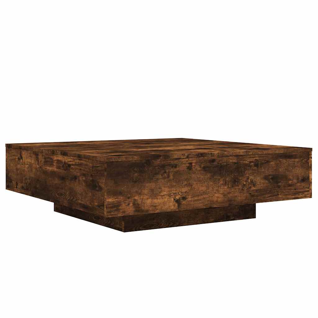 Table basse avec lumières LED chêne fumé 100x100x31 cm - XIOS