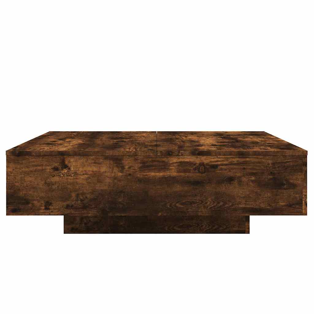 Table basse avec lumières LED chêne fumé 100x100x31 cm - XIOS