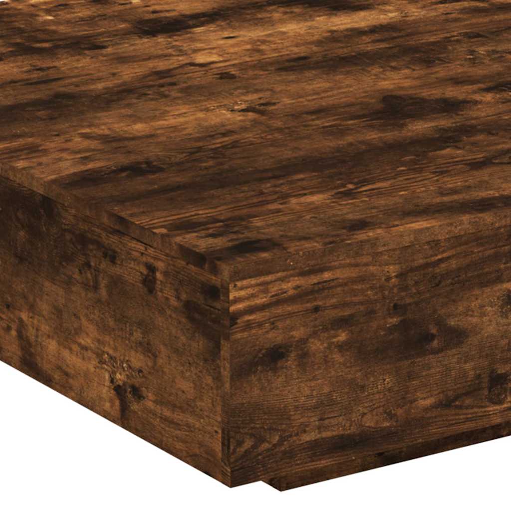 Table basse avec lumières LED chêne fumé 100x100x31 cm - XIOS