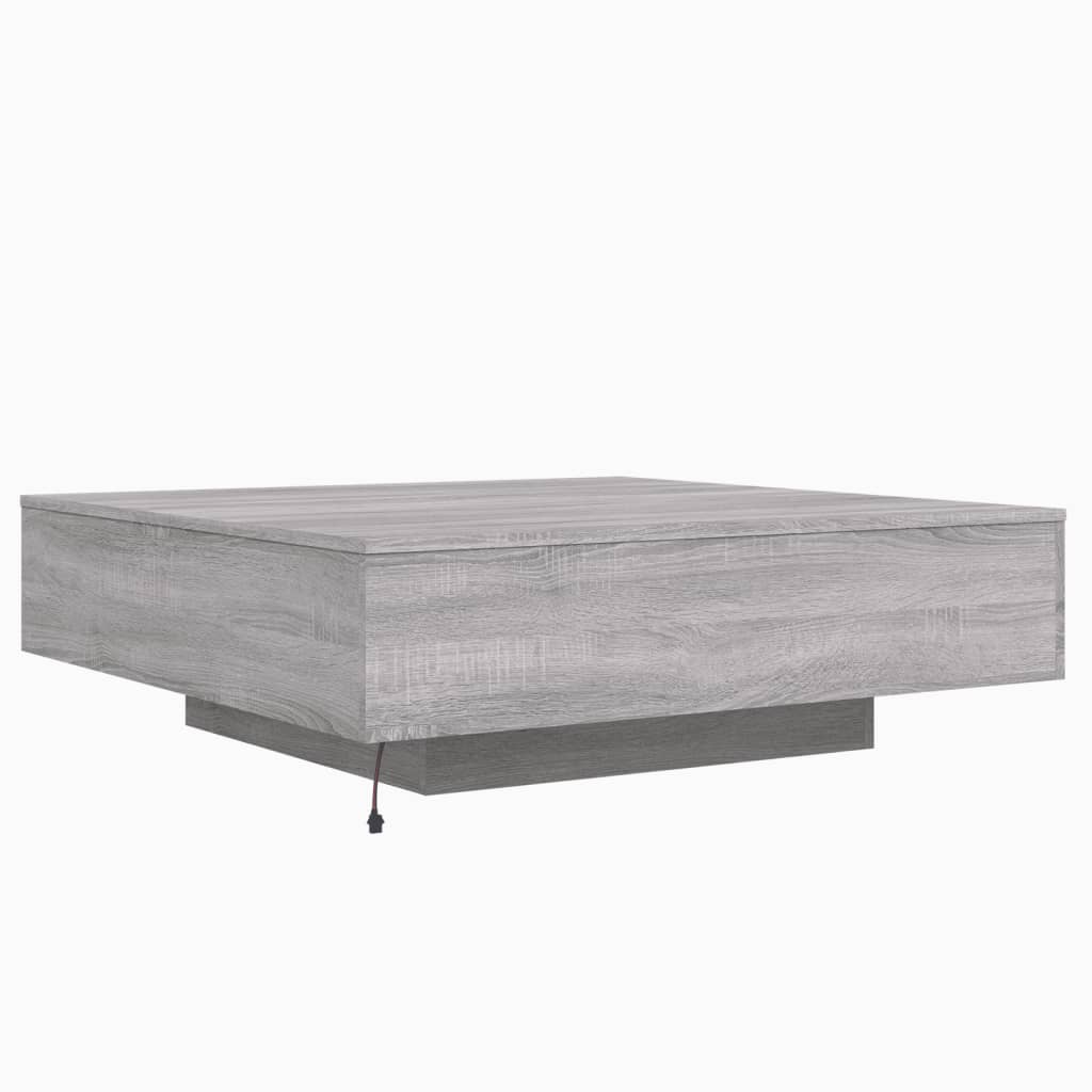 Table basse avec lumières LED sonoma gris 100x100x31 cm - XIOS