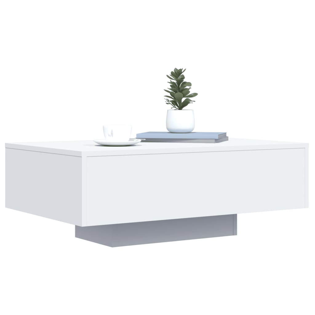 Table basse avec lumières LED blanc 85x55x31 cm - XIOS