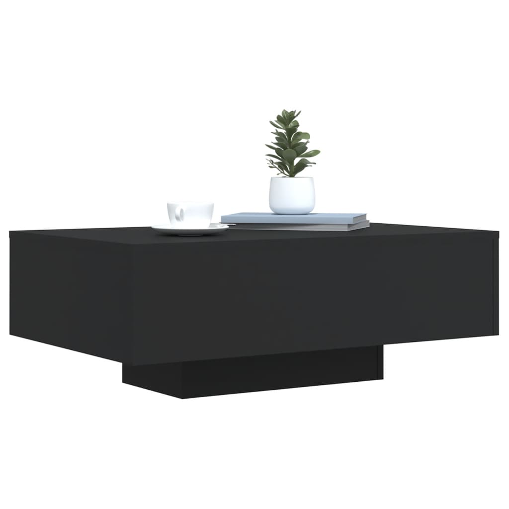 Table basse avec lumières LED noir 85x55x31 cm - XIOS