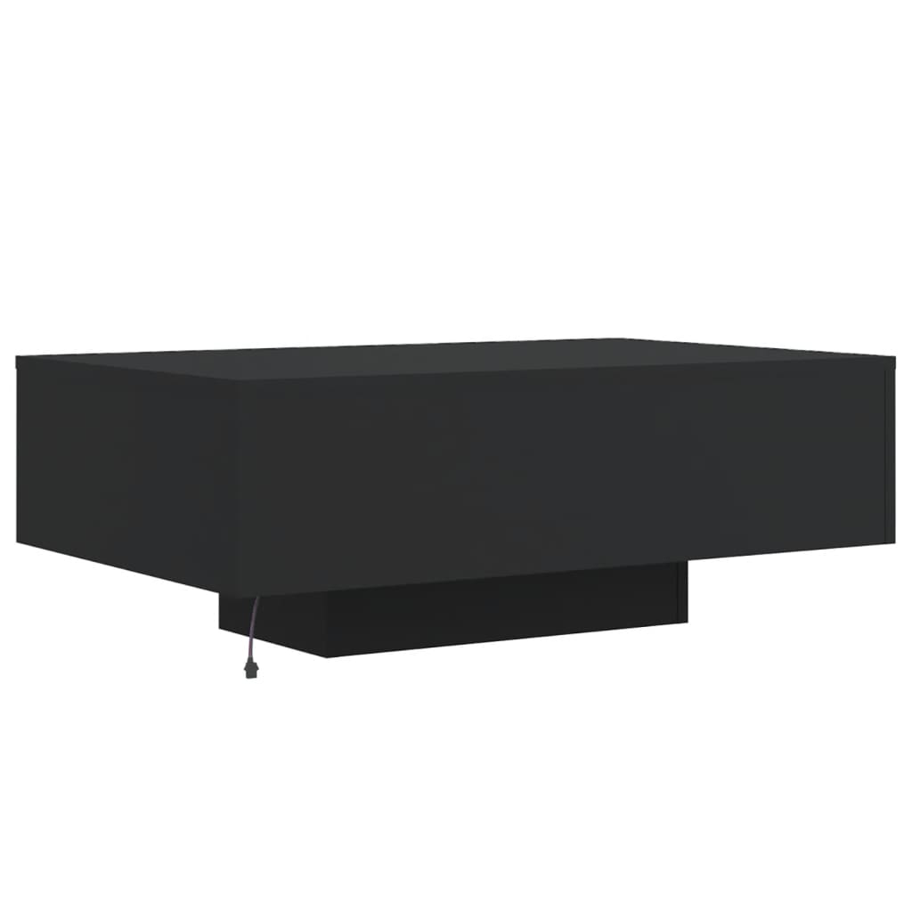 Table basse avec lumières LED noir 85x55x31 cm - XIOS