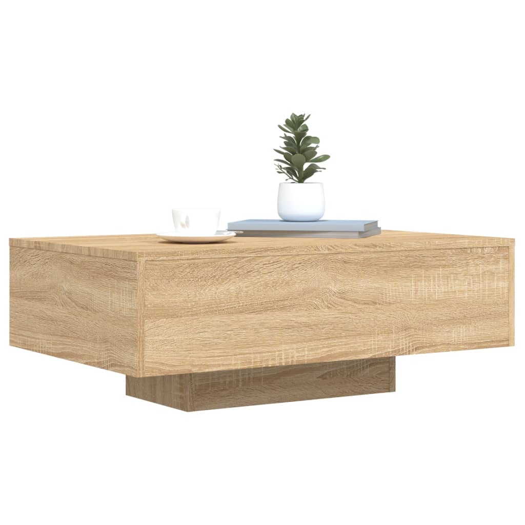 Table basse avec lumières LED chêne sonoma 85x55x31 cm - XIOS