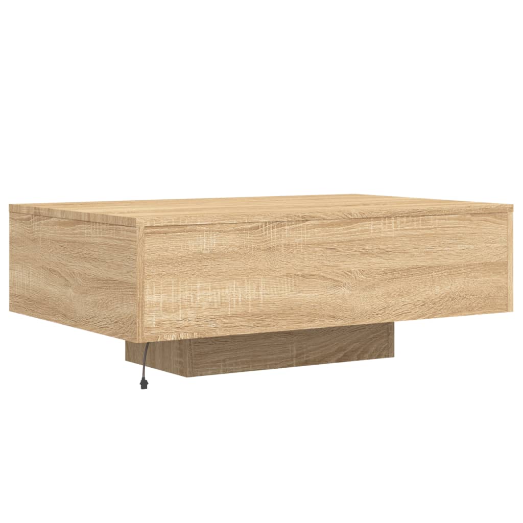 Table basse avec lumières LED chêne sonoma 85x55x31 cm - XIOS