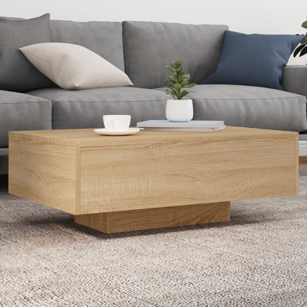 Table basse avec lumières LED chêne sonoma 85x55x31 cm - XIOS