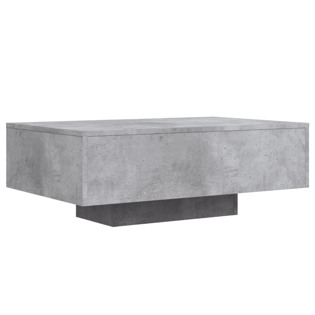 Table basse avec lumières LED gris béton 85x55x31 cm - XIOS