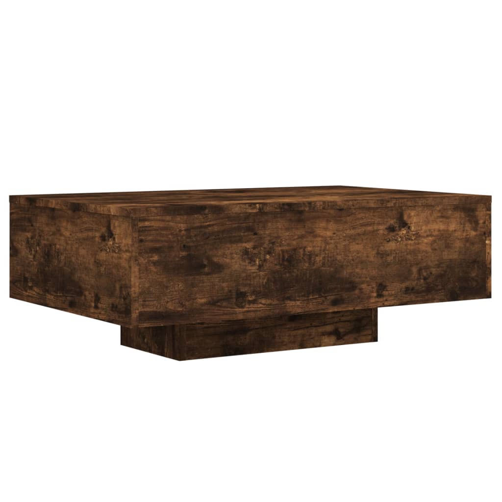 Table basse avec lumières LED chêne fumé 85x55x31 cm - XIOS