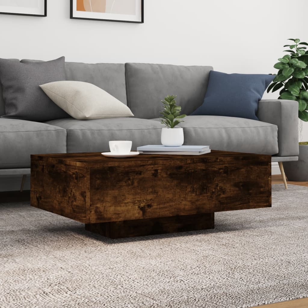 Table basse avec lumières LED chêne fumé 85x55x31 cm - XIOS
