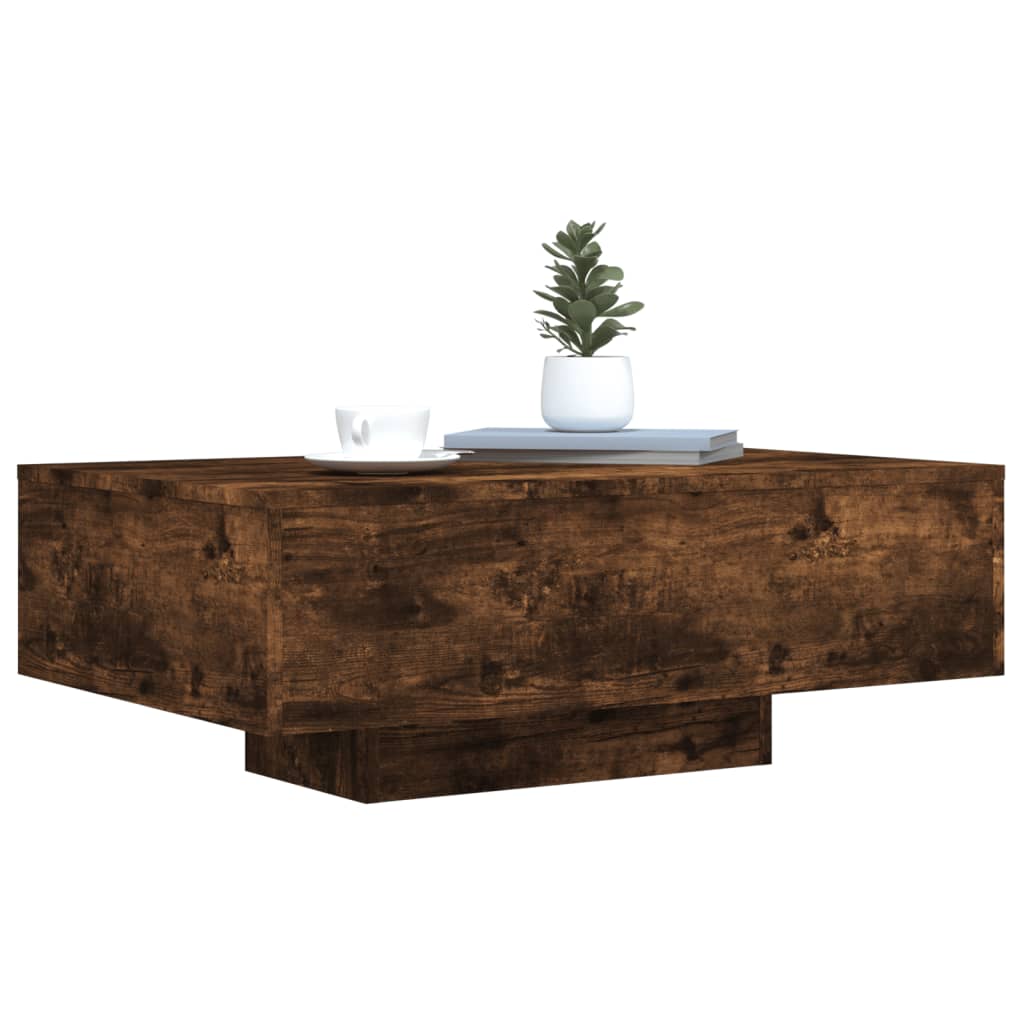 Table basse avec lumières LED chêne fumé 85x55x31 cm - XIOS