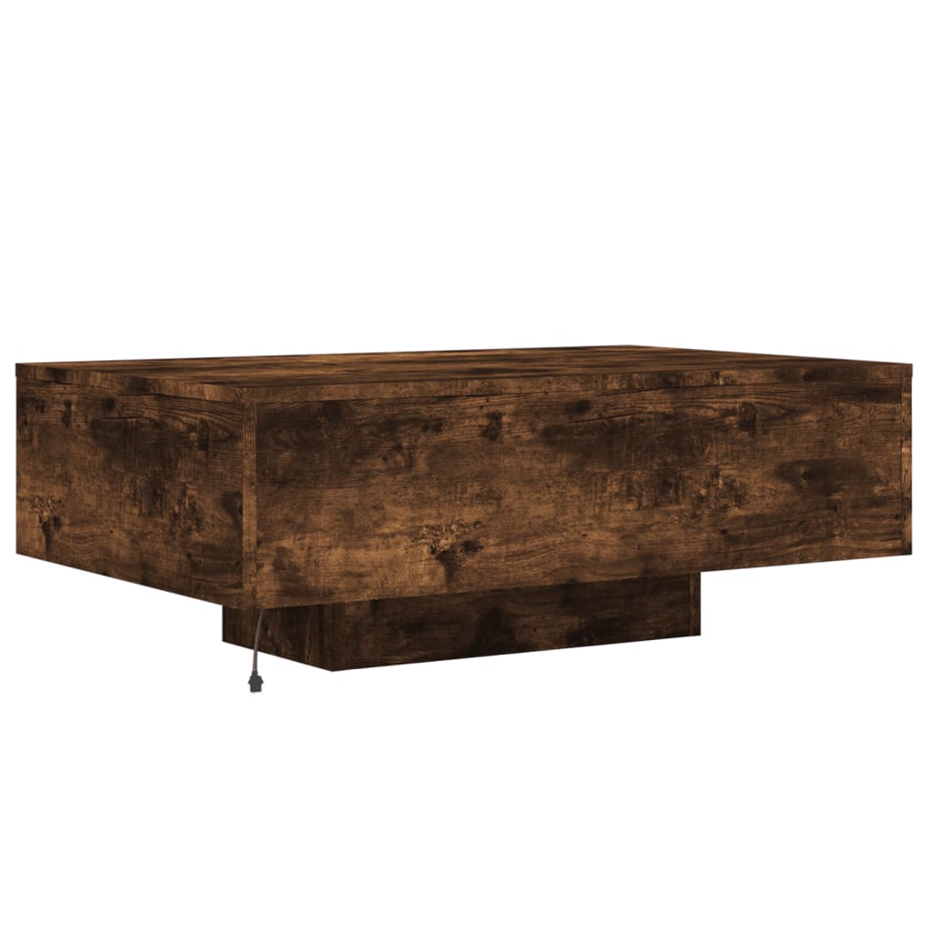 Table basse avec lumières LED chêne fumé 85x55x31 cm - XIOS
