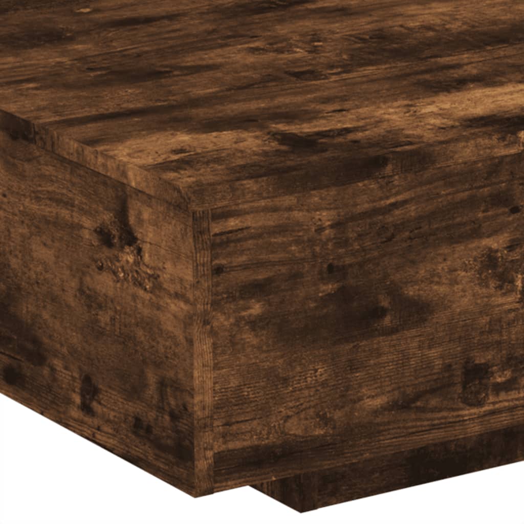Table basse avec lumières LED chêne fumé 85x55x31 cm - XIOS