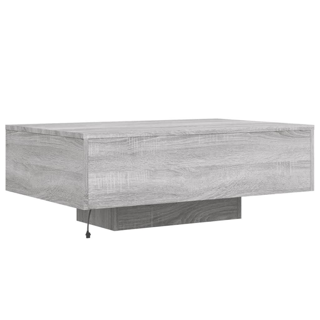 Table basse avec lumières LED sonoma gris 85x55x31 cm - XIOS