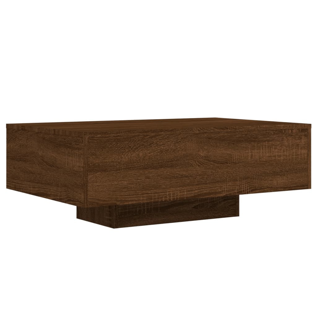 Table basse avec lumières LED chêne marron 85x55x31 cm - XIOS