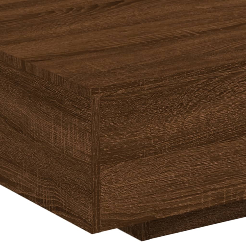 Table basse avec lumières LED chêne marron 85x55x31 cm - XIOS