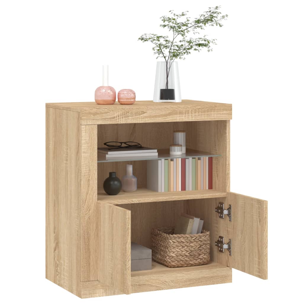 Buffet avec lumières LED chêne sonoma 60,5x37x67 cm - XIOS