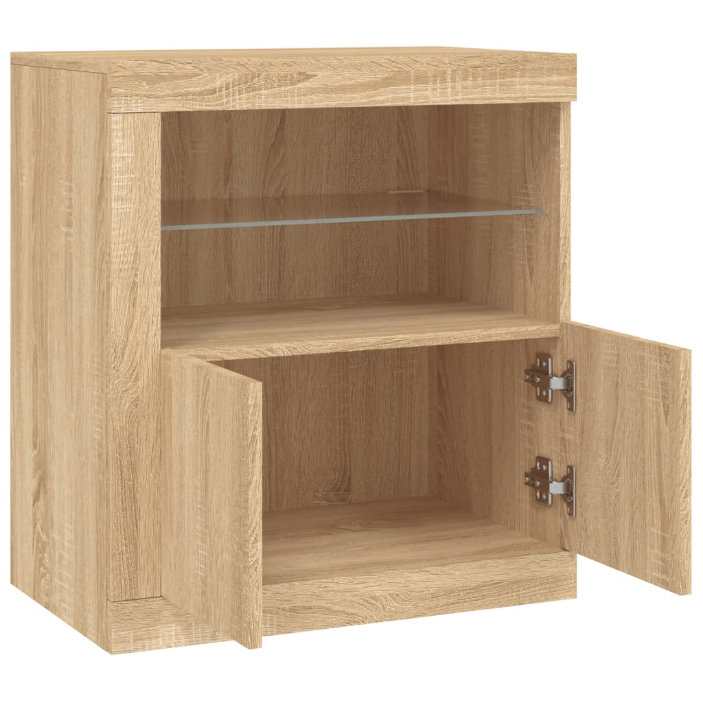 Buffet avec lumières LED chêne sonoma 60,5x37x67 cm - XIOS
