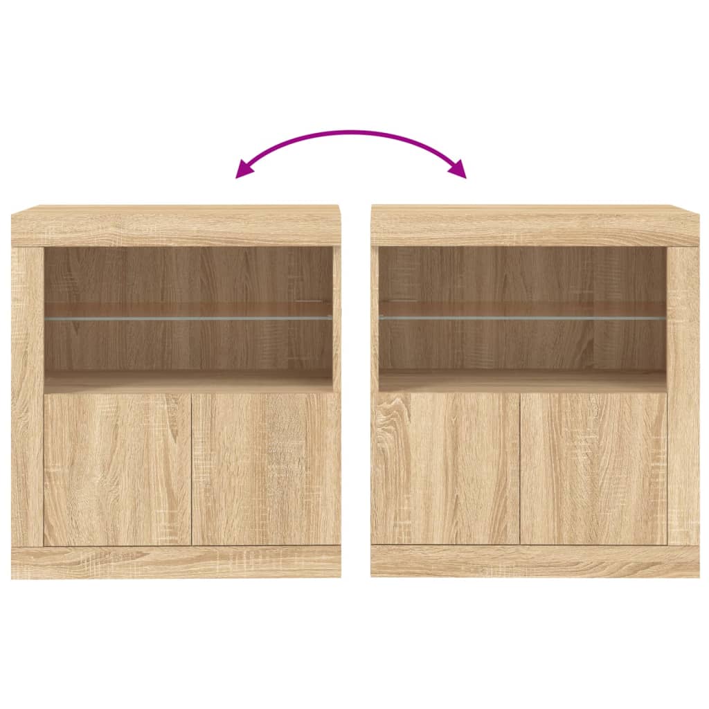 Buffet avec lumières LED chêne sonoma 60,5x37x67 cm - XIOS