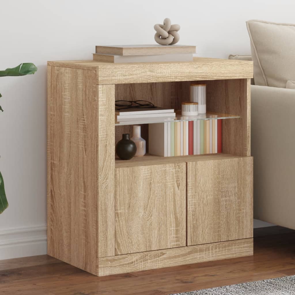 Buffet avec lumières LED chêne sonoma 60,5x37x67 cm - XIOS
