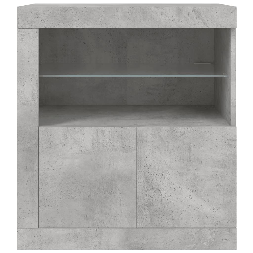 Buffet avec lumières LED gris béton 60,5x37x67 cm - XIOS