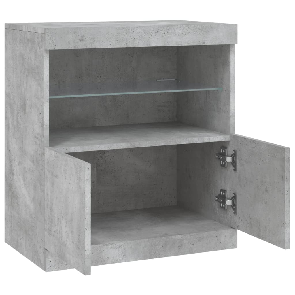 Buffet avec lumières LED gris béton 60,5x37x67 cm - XIOS