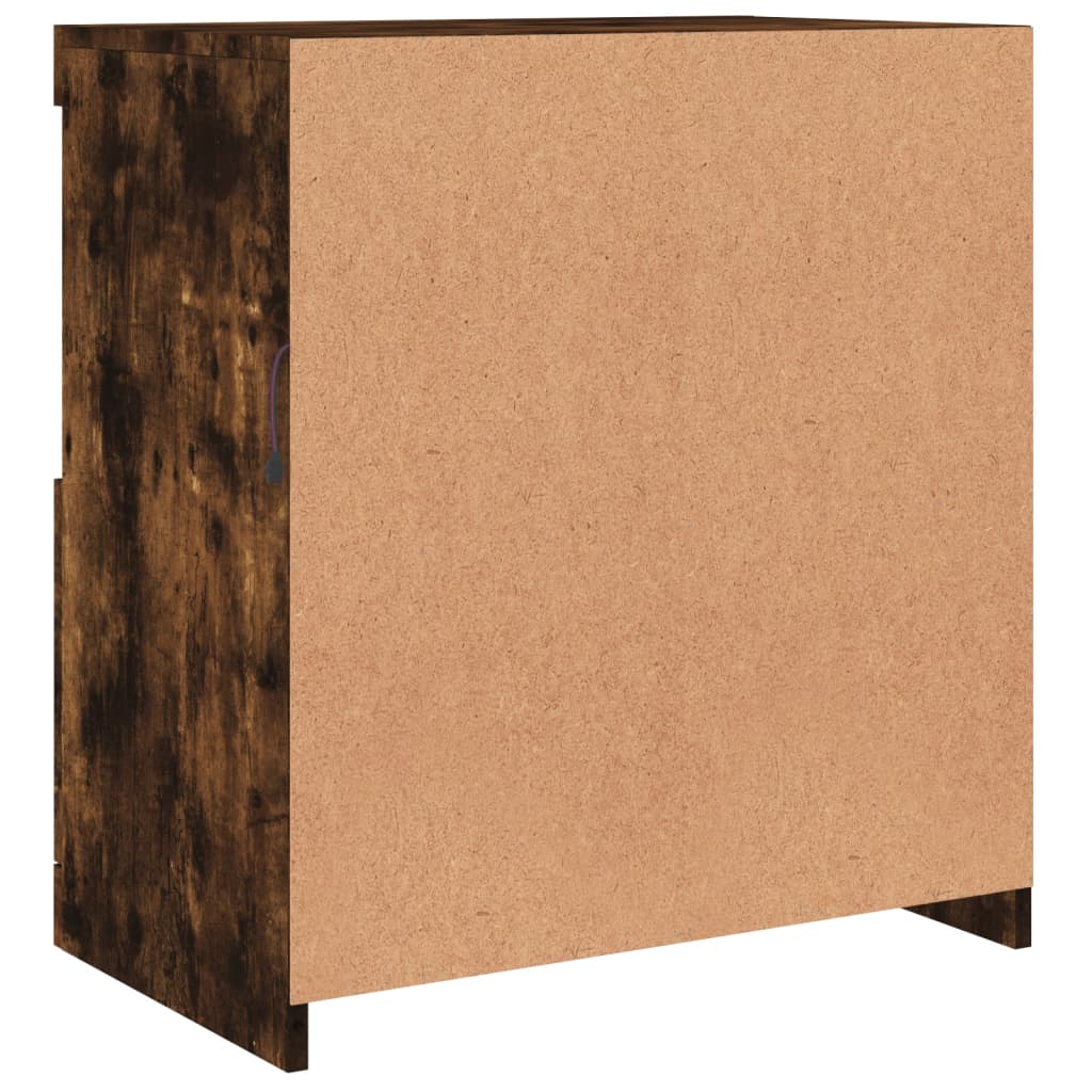 Buffet avec lumières LED chêne fumé 60,5x37x67 cm - XIOS