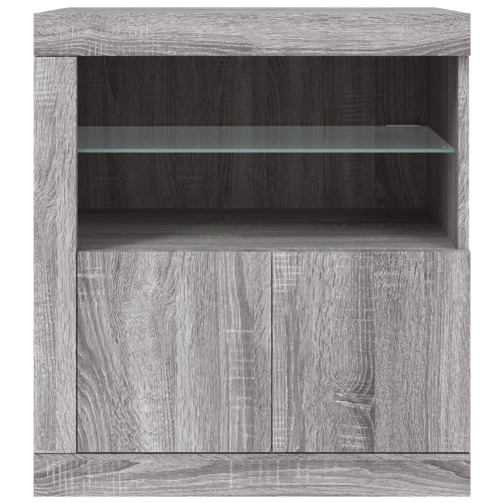 Buffet avec lumières LED sonoma gris 60,5x37x67 cm - XIOS