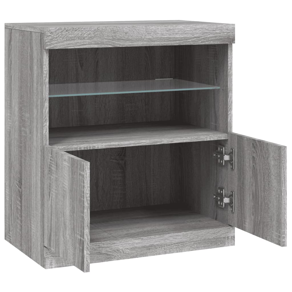 Buffet avec lumières LED sonoma gris 60,5x37x67 cm - XIOS
