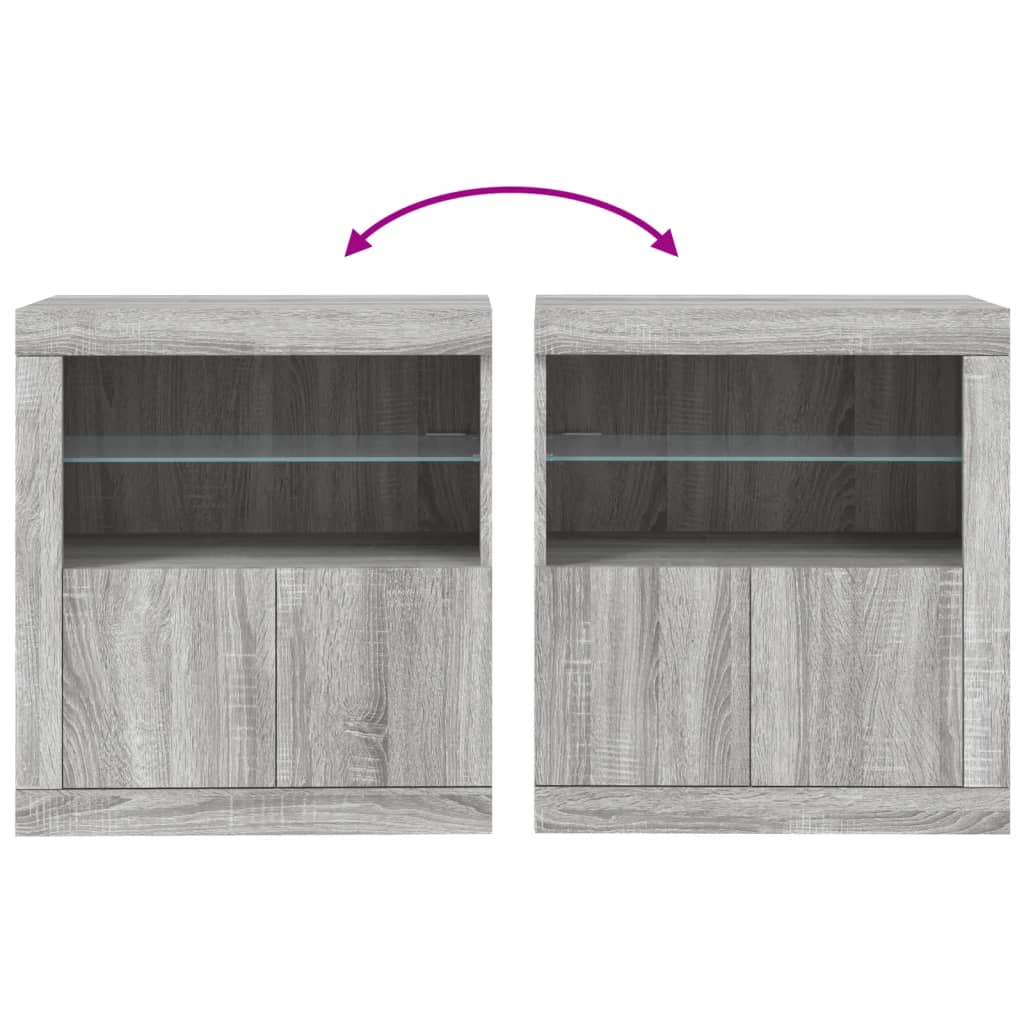 Buffet avec lumières LED sonoma gris 60,5x37x67 cm - XIOS