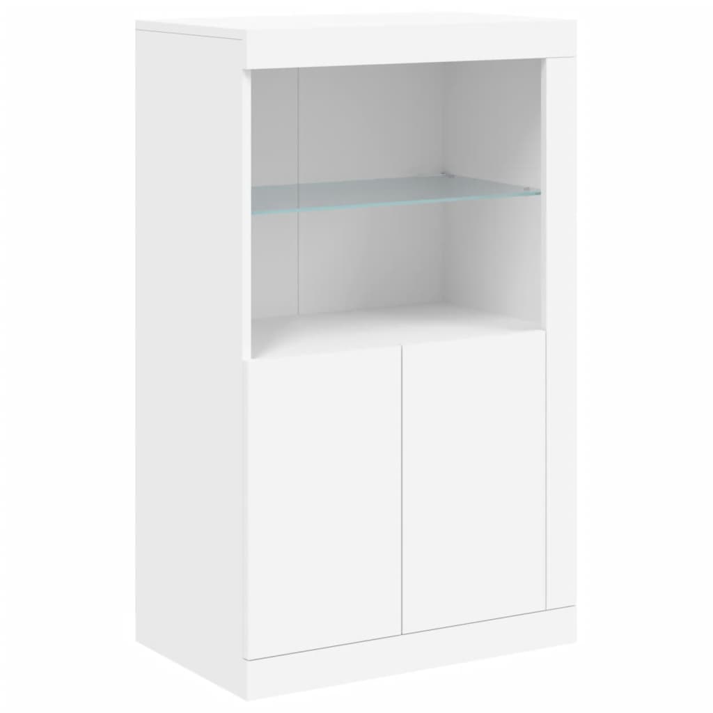 Armoire latérale avec éclairage LED blanc bois d'ingénierie - XIOS