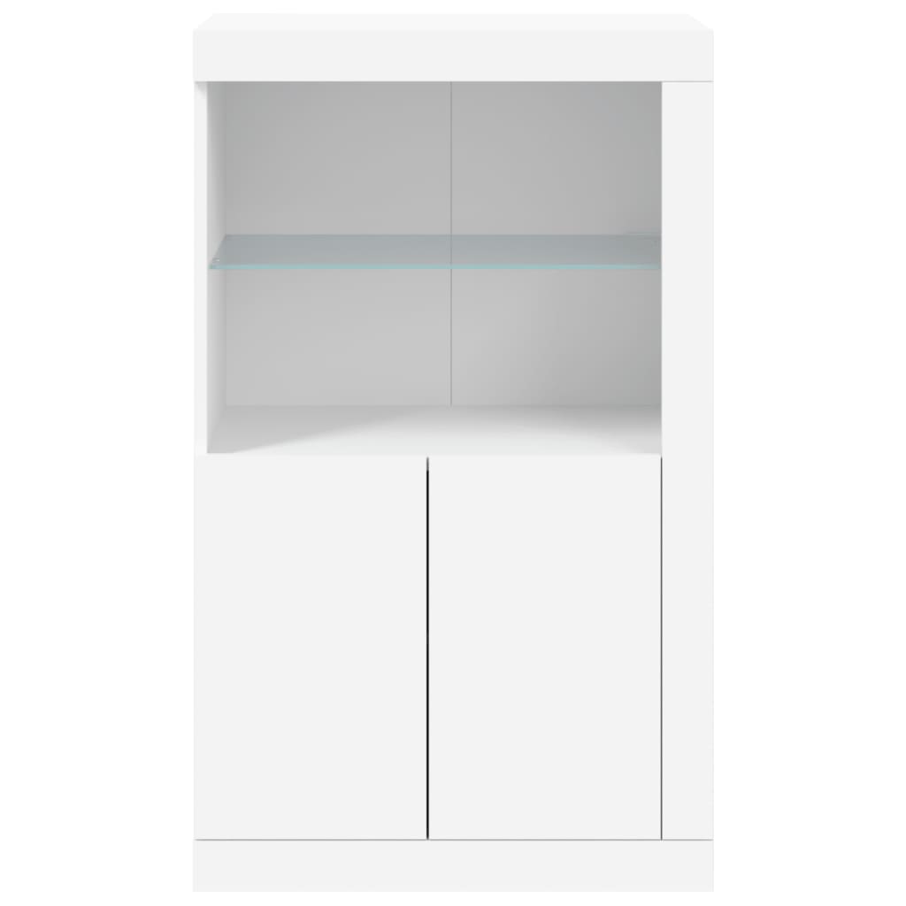 Armoire latérale avec éclairage LED blanc bois d'ingénierie - XIOS